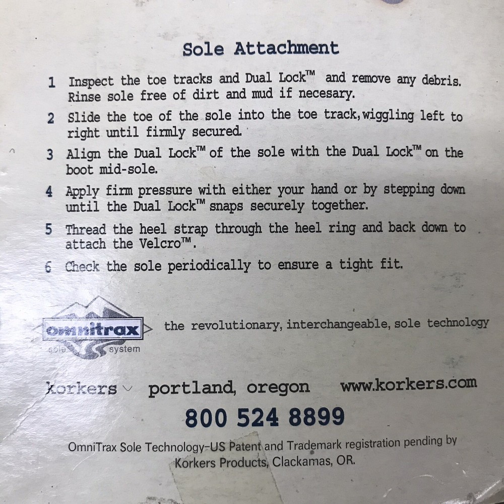 KORKERS OMNITRAX STUDDED RUBBER REPLACEMENT SOLE SIZE 8 WADING BOOT