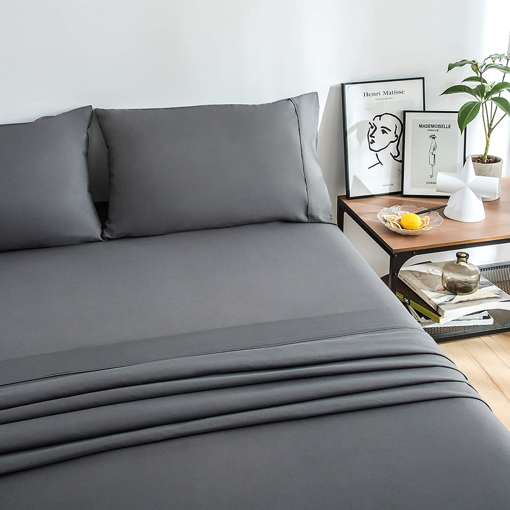 Mohap Bed Sheet Set 4 Piece Bedding Sheets & Pillowcases Set Brushed Microfiber