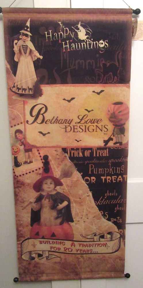 Bethany Lowe Happy Hauntings Halloween Scroll Hanging EUC
