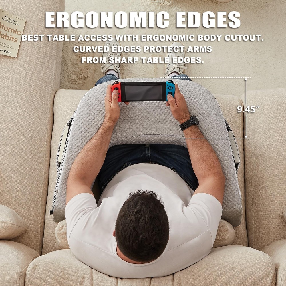 Read Comfortably for Hours - Extra Large Memory Foam Lap Pillow