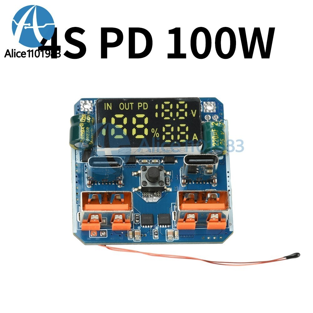 4S PD 100W Bidirectional Fast Charging Module Buck-Boost 20V 5A with Display