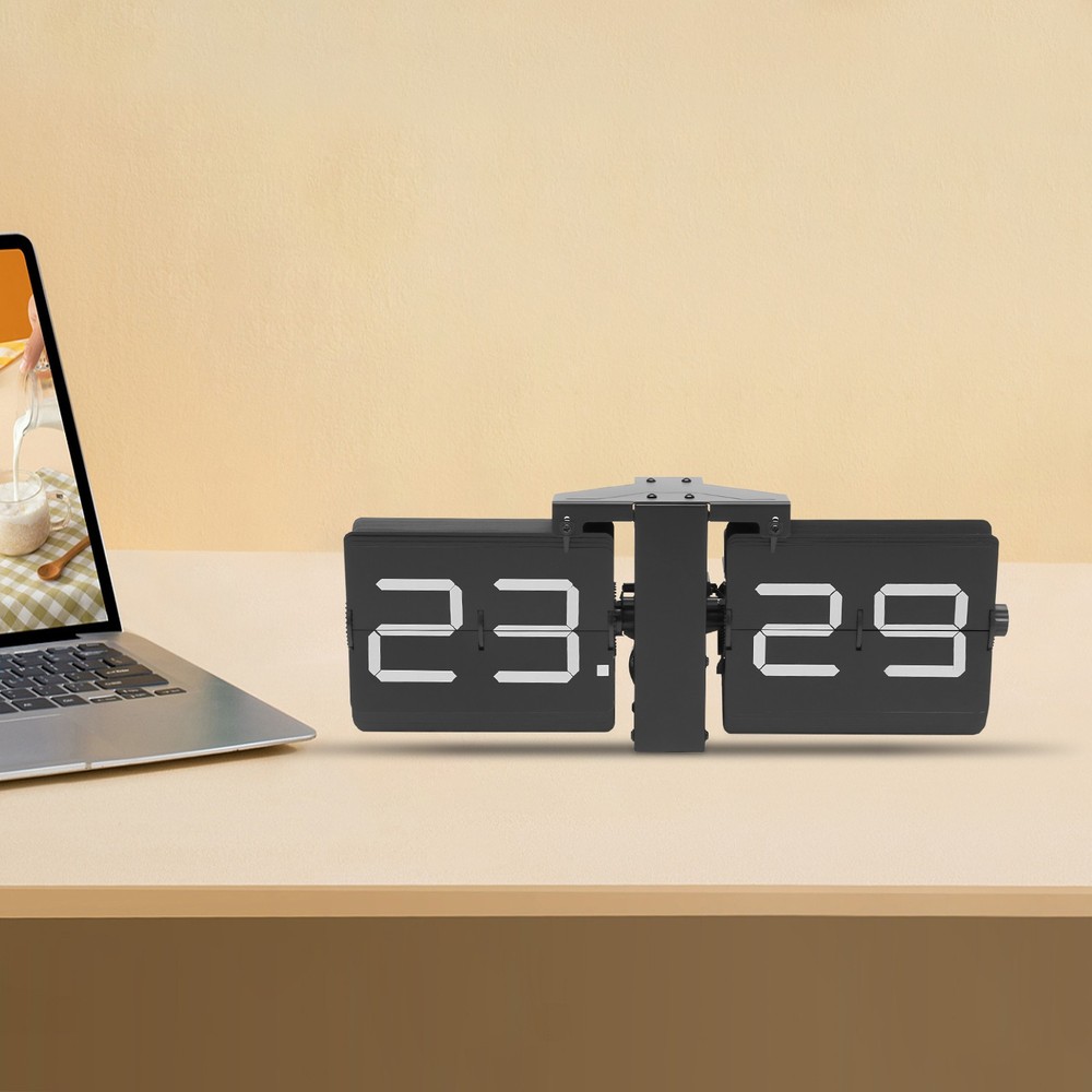 Flip Clock Wall Timer Retro Clock Analog Clock Office Decor Minimalist black