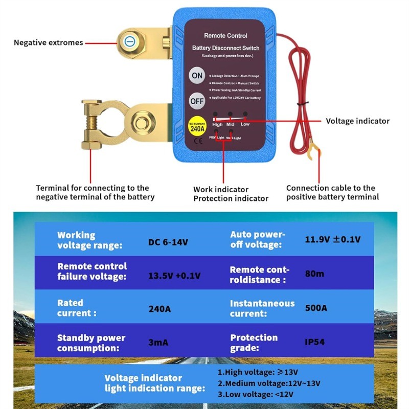 Remote Control Car Battery Switch Disconnect Power Kill Master Isolator Cut Off