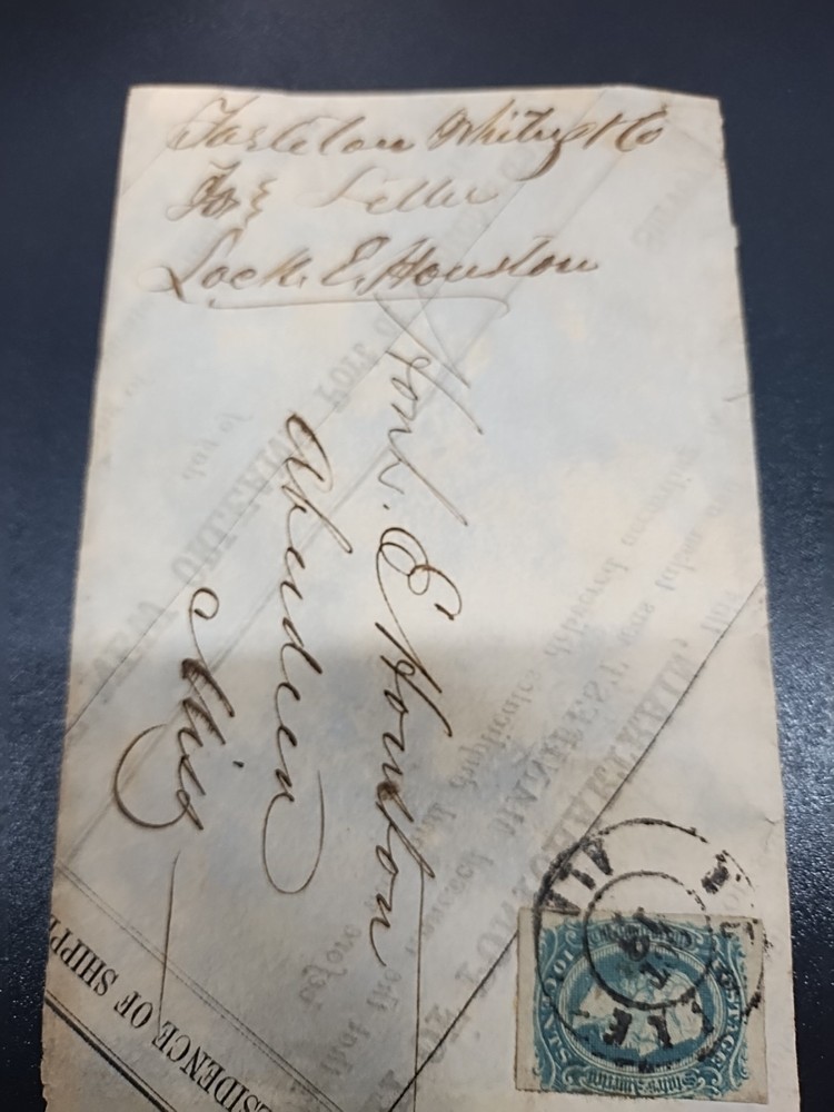 us csa jefferson davis 10 -cent stamp envelope is old newspaper1863