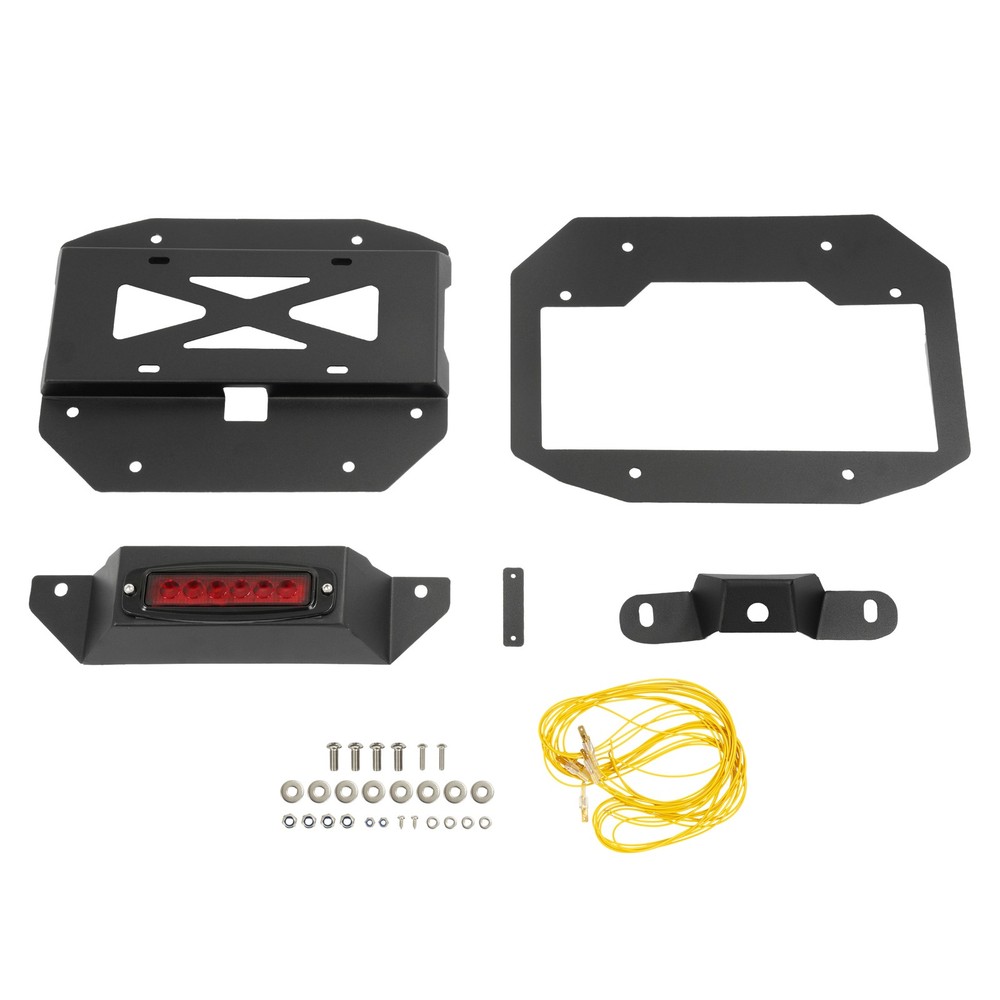 For Jeep Wrangler JK 07-18 Spare Tire License Plate Bracket Relocation W/ Light
