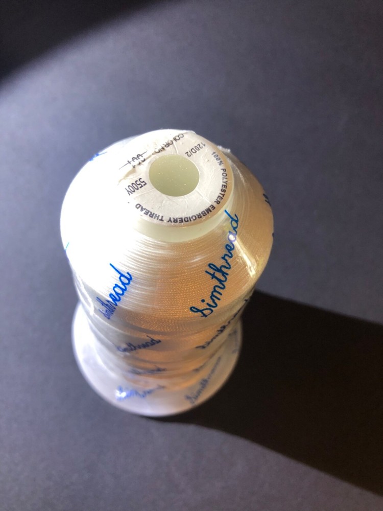 Embroidery Thread 5500 Yards White 001 100% Polyester