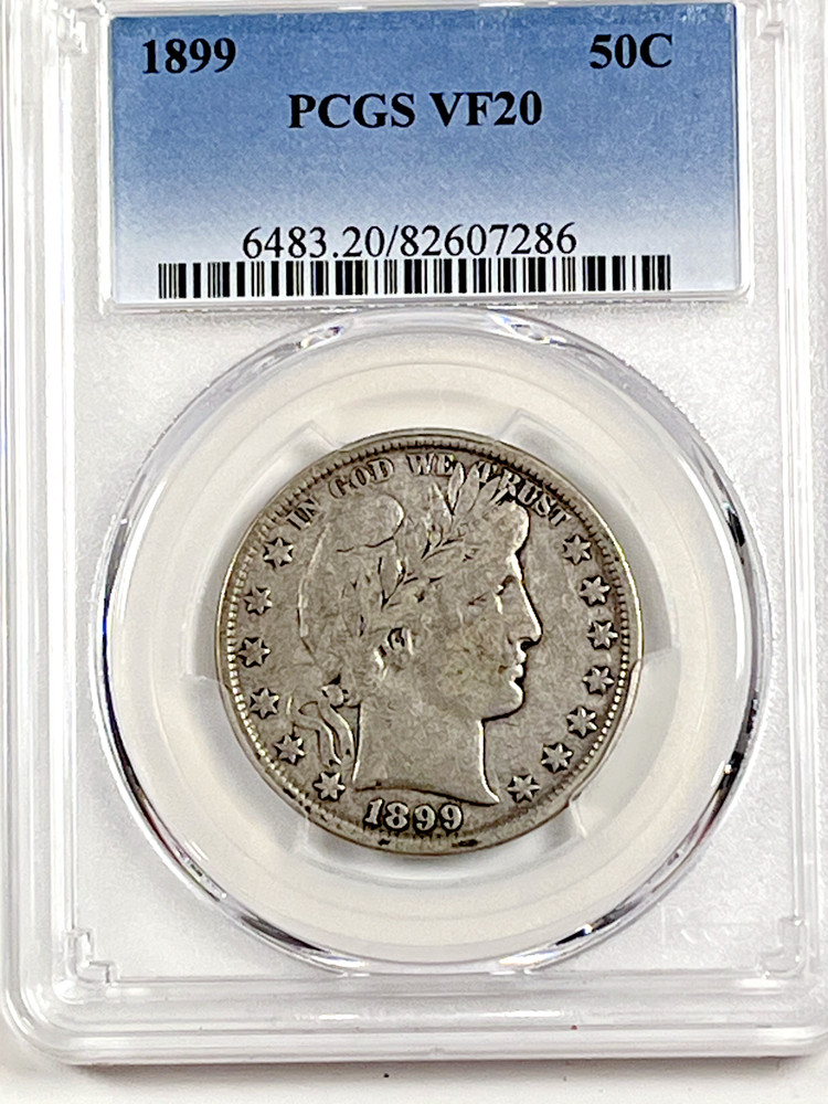 1899 Barber Half Dollar : PCGS VF20
