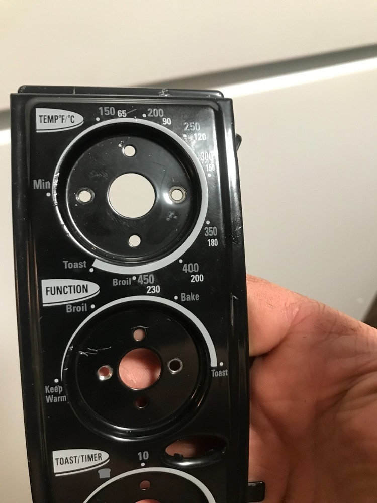 D9 Black & Decker TRO490B toaster oven FRONT SWITCH TIMER PANEL COVER