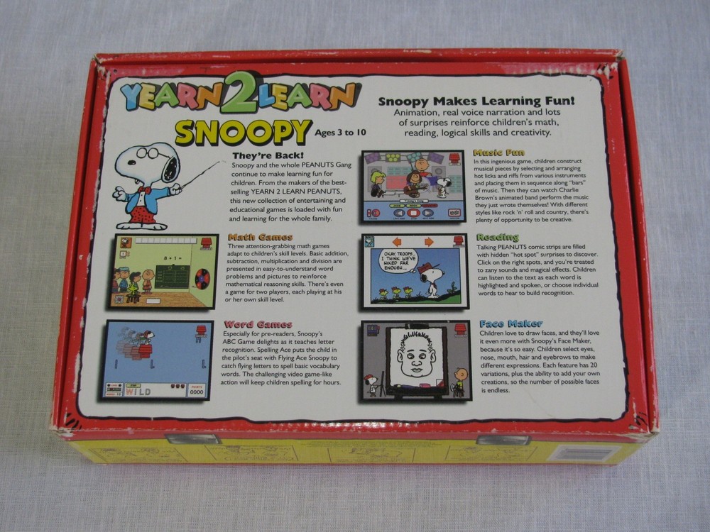 Image Smith Yearn2Learn Snoopy 5 Fun Learning Activities, 7 Disks/Box ONLY, 1993