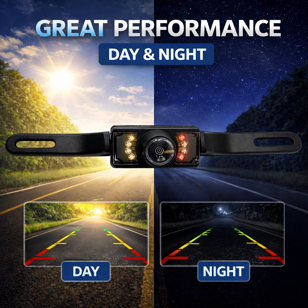 Rearview Backup Plate Camera for JENSEN VX4014 Install Kit