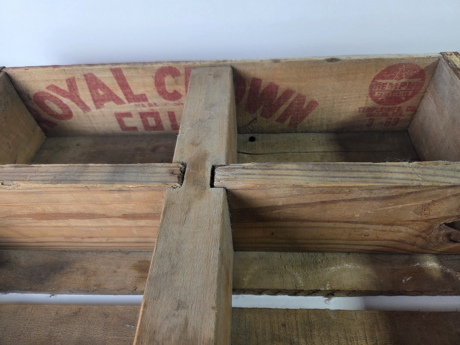 Vintage Royal Crown Cola Wooden Crate – Temple Texas – Original RC Soda Case