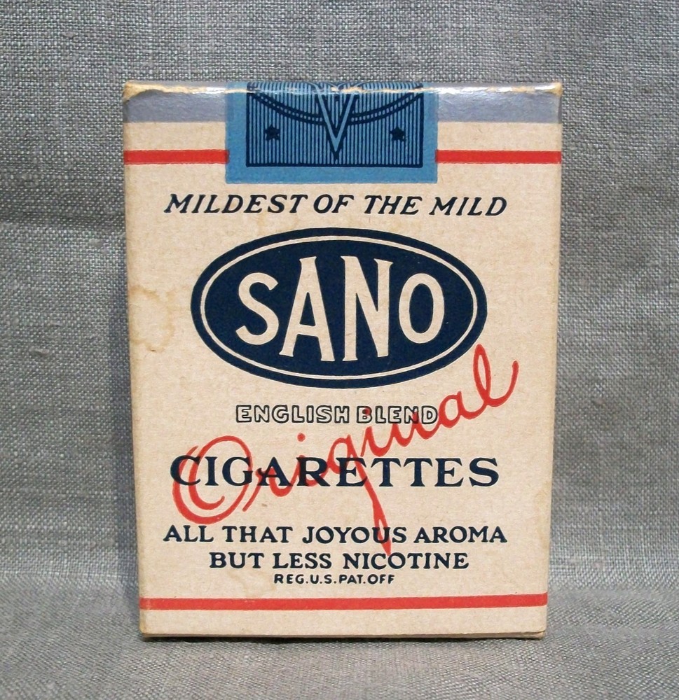 Antique Sano Cigarettes Dummy Package Advertising Box