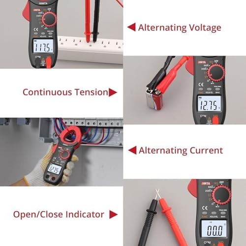 Digital Clamp Meter, Multimeter with Auto Range NCV TRMS, 600A AC 2000 Counts