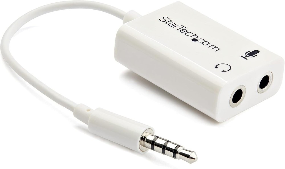 StarTech.com 4 Position Microphone and Headphone Splitter – 3.5 mm  - White