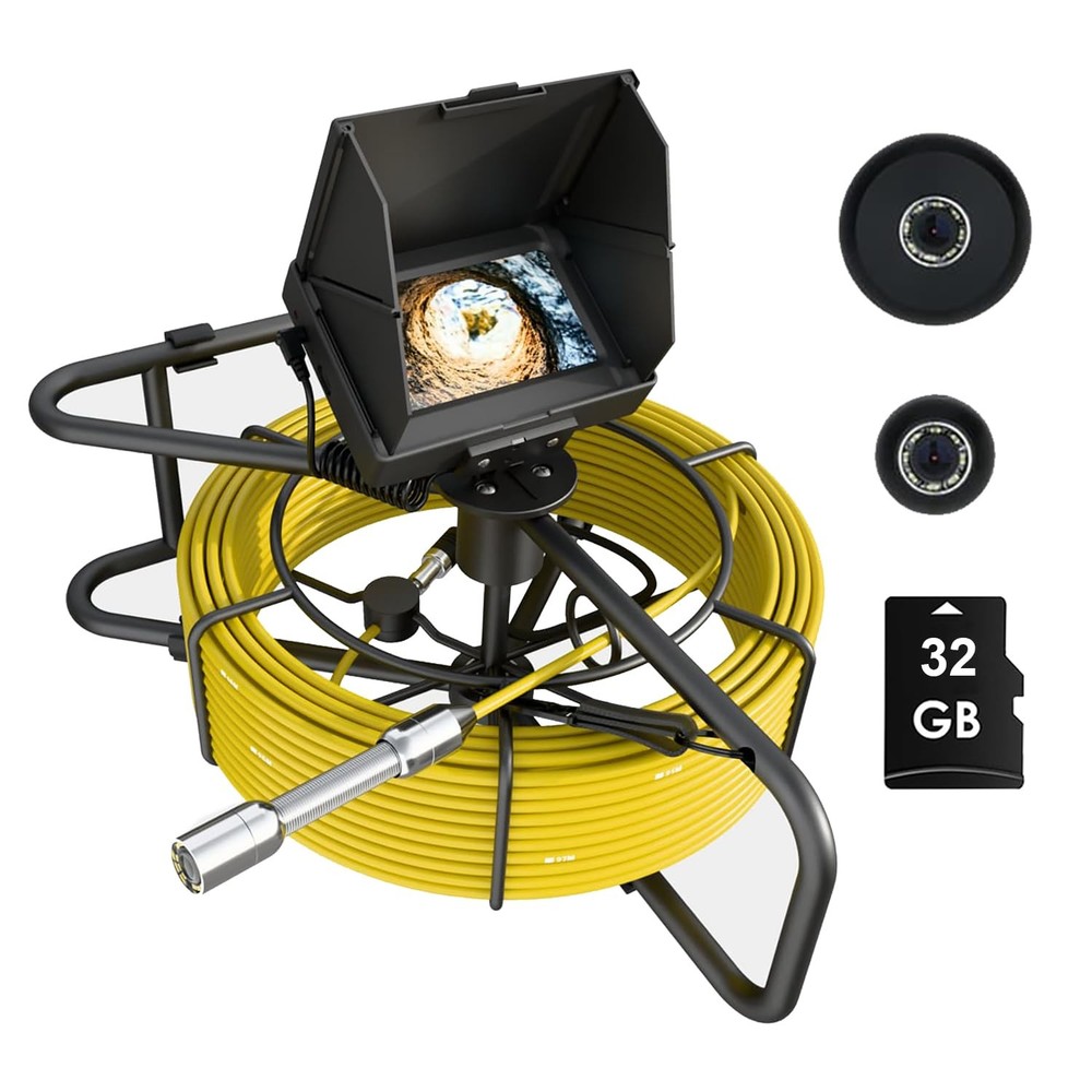 Sewer Camera, 4.3" Pipe Snake Camera with DVR Function, Drain Plumbing Inspec...