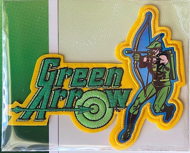 GREEN ARROW PATCH on INFO CARD ~ Willabee & Ward ~ DC COMICS PATCH COLLECTION