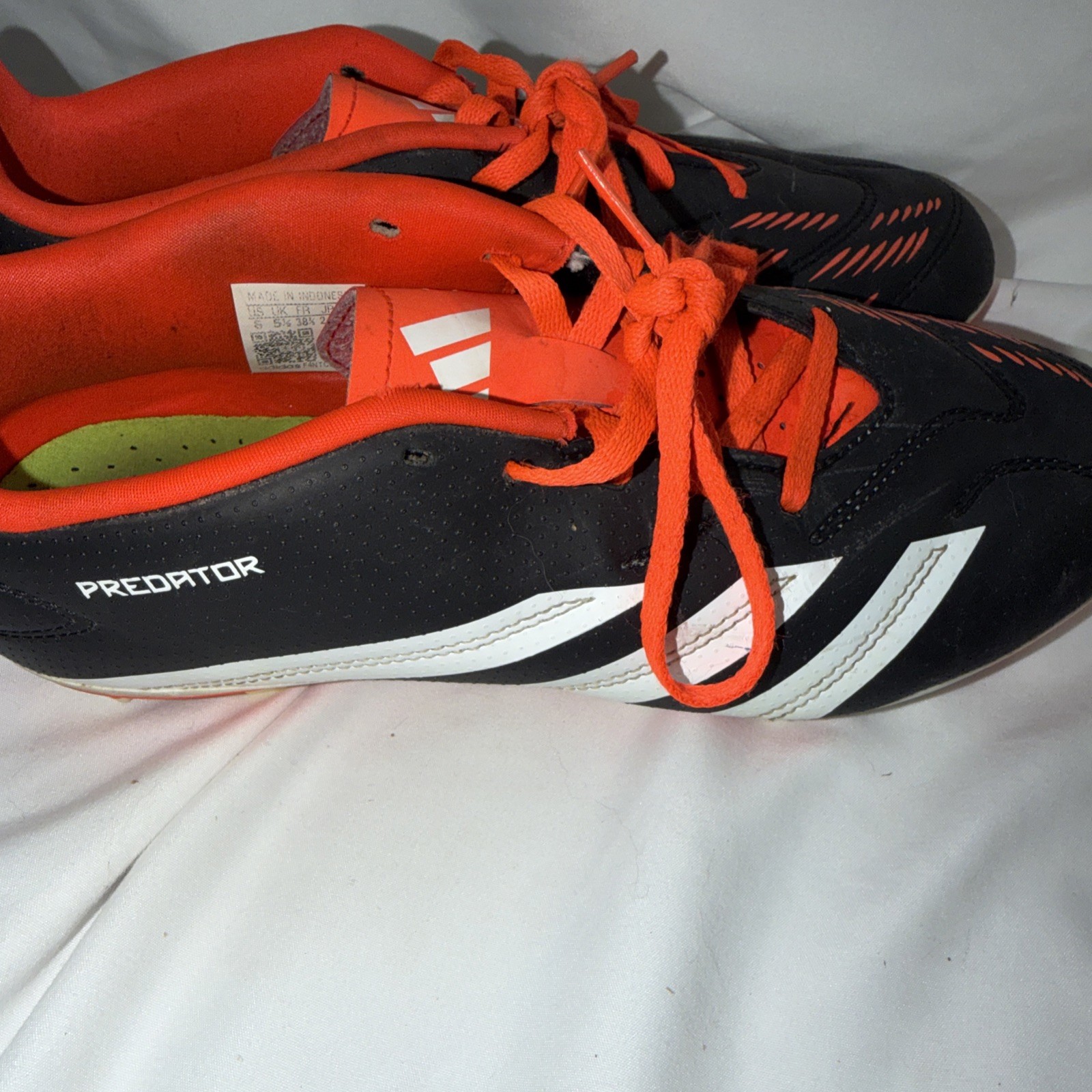 Adidas Predator Club FxG Black & Orange Soccer Cleats Mens Size 6