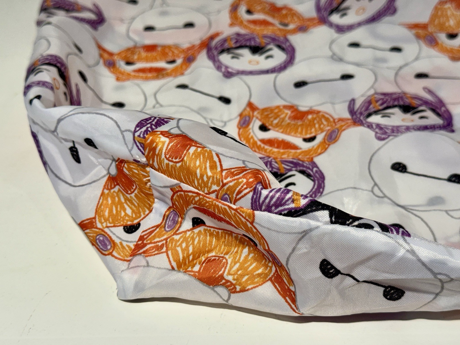 Disney Tsum Tsum Baymax Hiro Big Hero 6 Nylon Tote Bag Reusable All Over Print