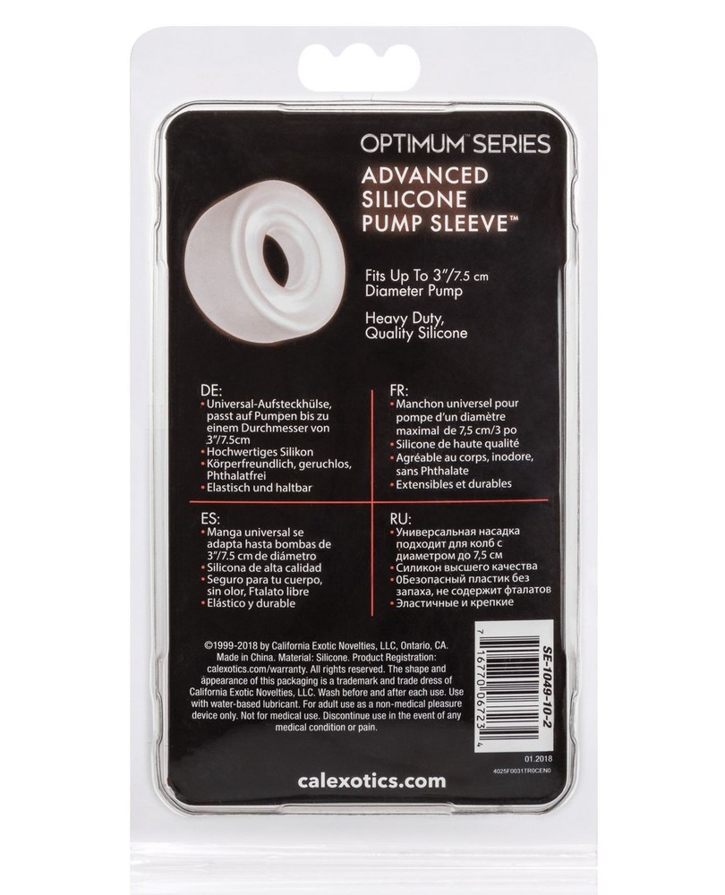 CalExotics Advanced Silicone Pump Sleeve Comfort Ring Clear