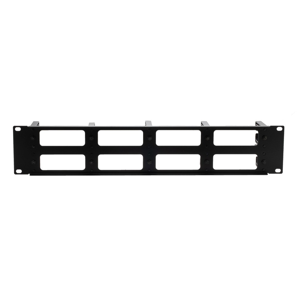 NavePoint 2U Horizontal Cable Management Panel with 5 Plastic Cable Rings,