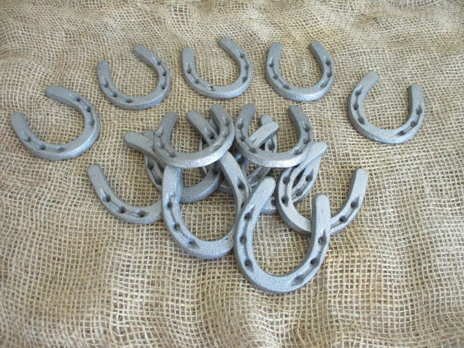 20 Cast Iron Small Horseshoe 3 1/2" X 2 3/4" Horse Nick Nack Lot Of 20 Decor