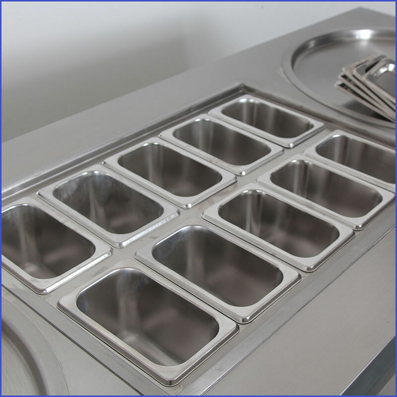 Kolice Commercial Rolled Ice Cream Machine-ETL,22" Double Pans,10 Coolated Tanks