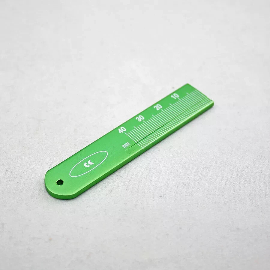 2 Pcs Dental Scale Ruler Tools Measurement Instruments Scale Ruler Blue + Green