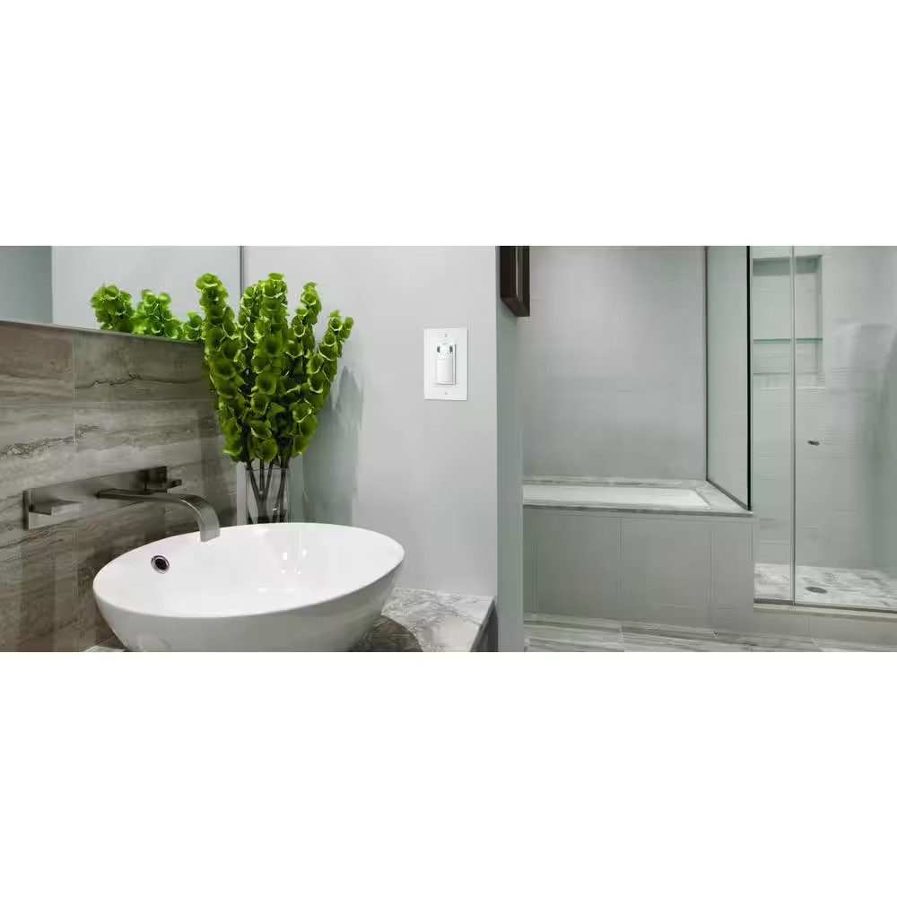 Condensation Fan Control (Humidity Sensor) with Countdown Timer in White (120-Vo