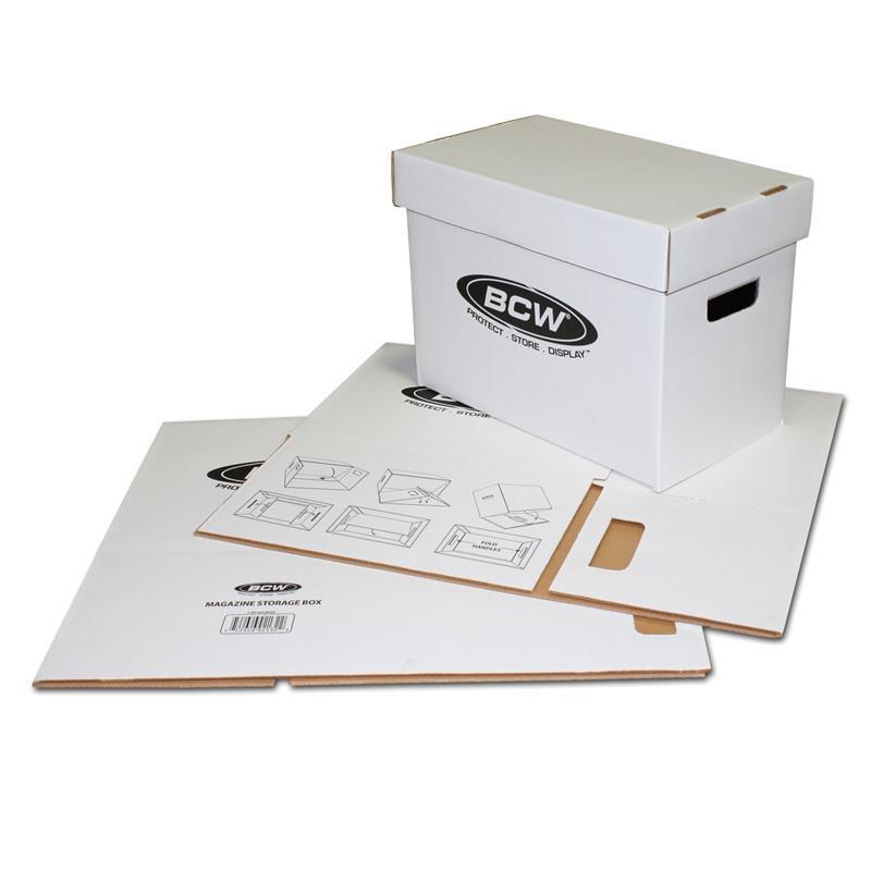 BCW Short Comic Book Storage Box Holds 150-175 Stackable Cardboard w/Handles