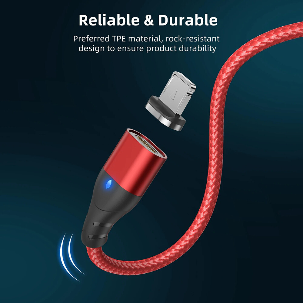 3A Magnetic Type C Cable Fast Charging Data Sync Cable For Samsung Huawei Xiaomi