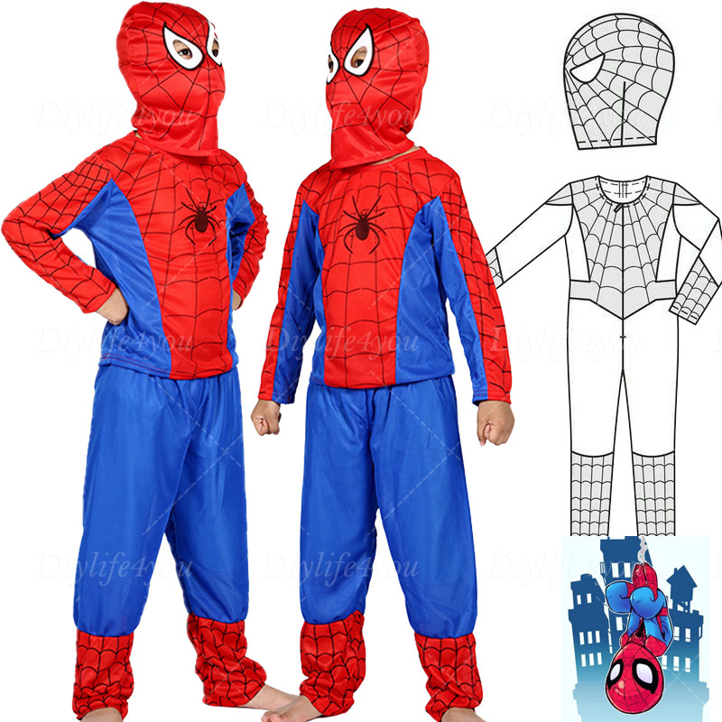 Spider-Man Tobey Maguire Kids Cosplay Costume Jumpsuit 3-7 Years