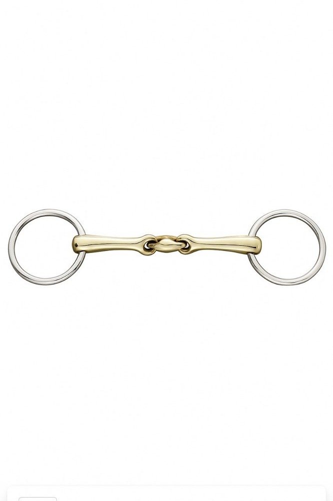 Double Jointed Loose Ring Snaffle Bit | Stainless Steel & Brass Bit