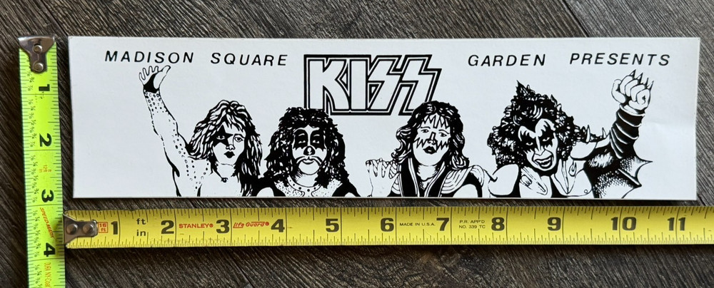KISS Bumper Sticker Rock And Roll Over Concert Tour MSG NY Vintage Kiss Aucoin A