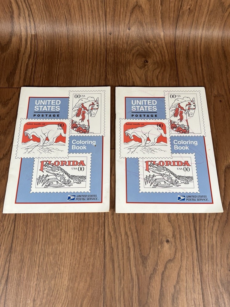 1994 United States Postage Coloring Books - Mostly Uncolored- Lot of (2)