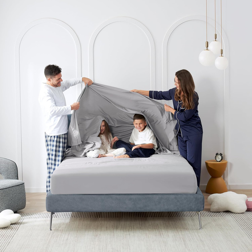 Full Sheets Set 4 Piece Cooling Sheets with 2 Pillowcases Soft Microfiber Hypoal