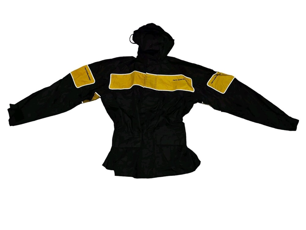Nelson Rigg Prostorm Lined Yellow Black Rain Jacket Medium
