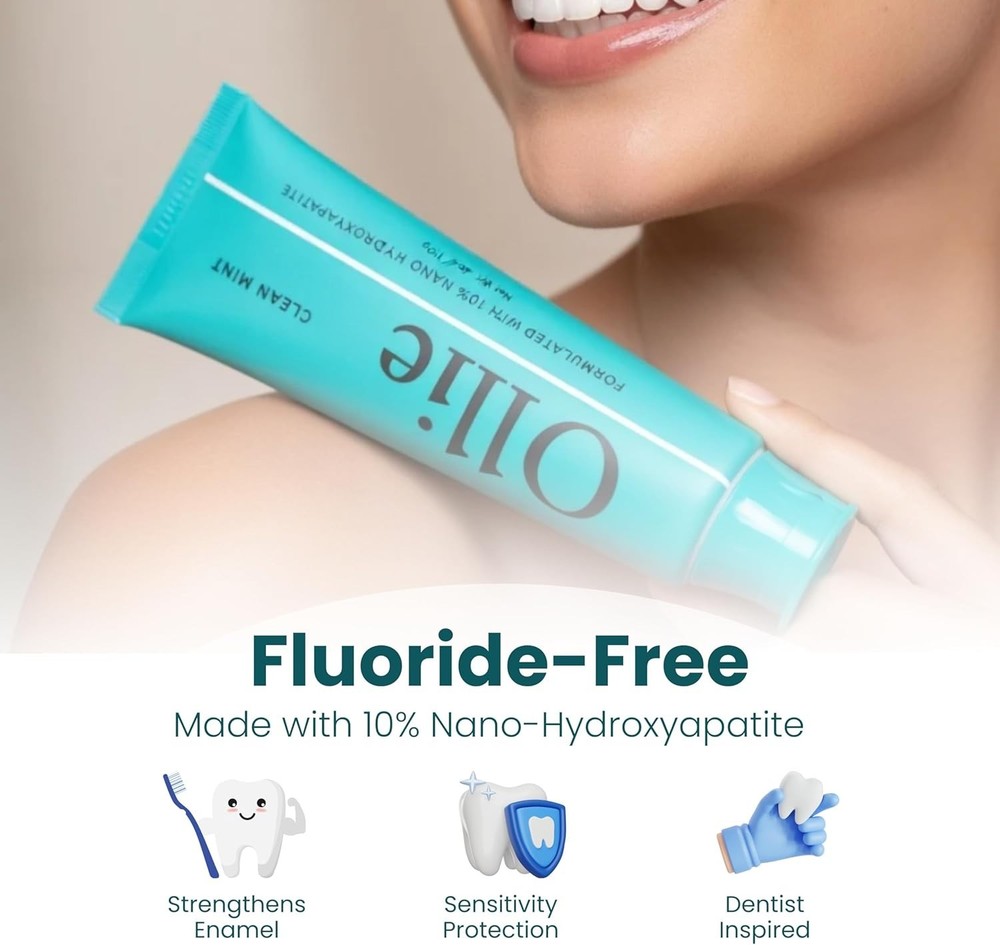 Clean Mint Nano Hydroxyapatite Toothpaste for Teeth Whitening, 10% Hydroxyapa