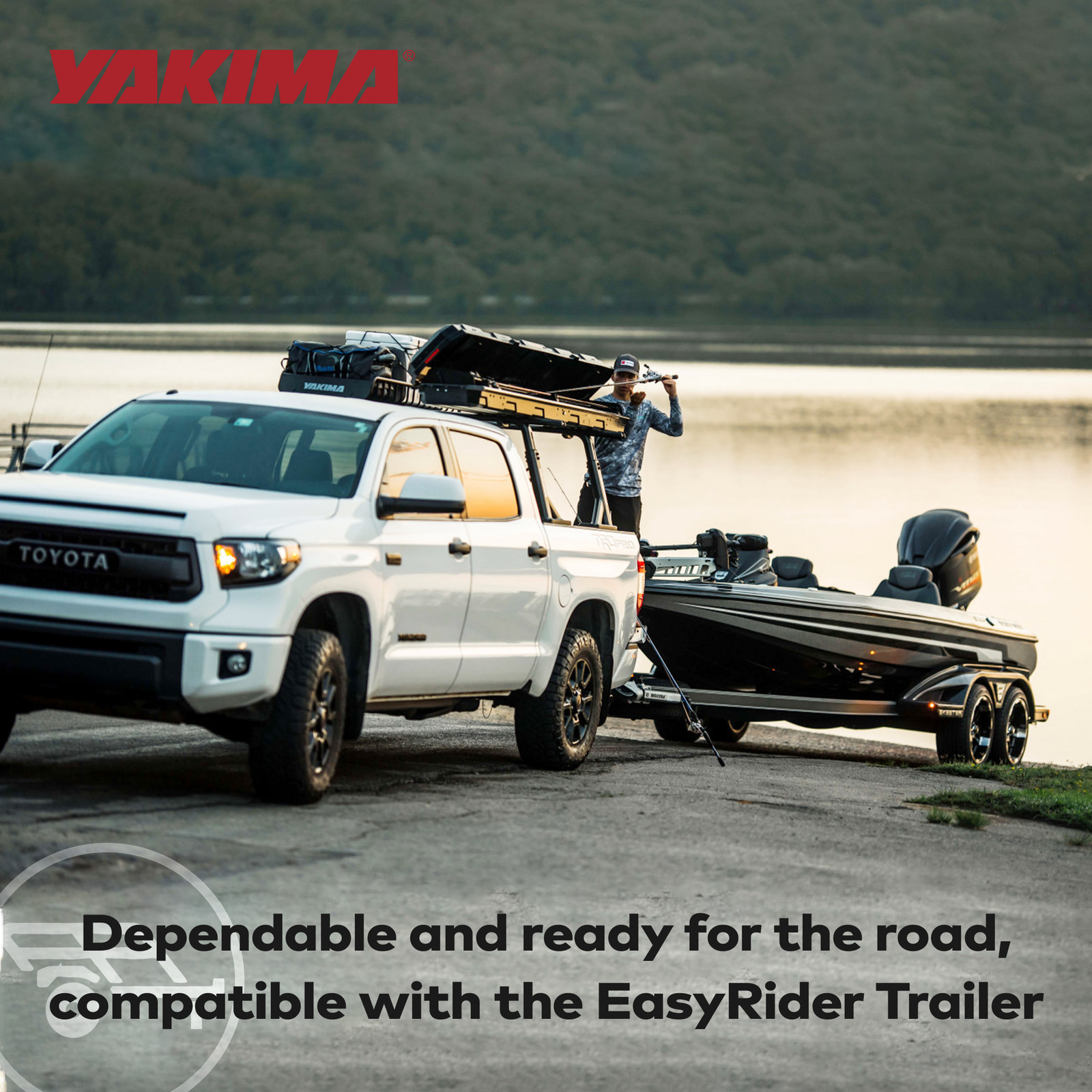 Yakima TopWater Enclosed Rooftop Fishing Rod Box Compatible w/ EasyRider Trailer