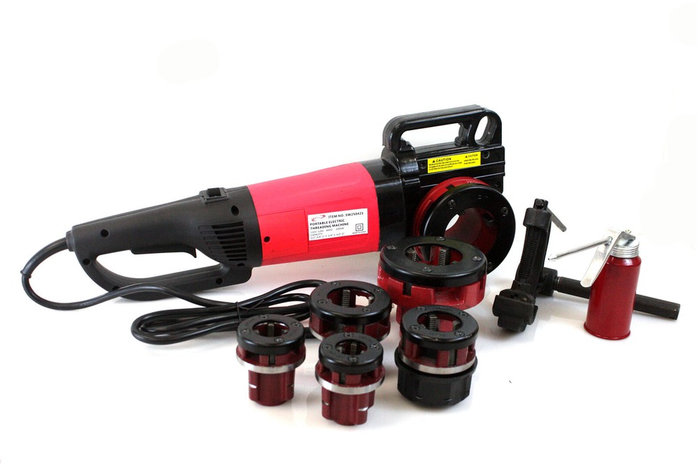 Handheld 2000W Electric Pipe Threader Threading Machine W/6 NPT Dies 1/2" - 2"
