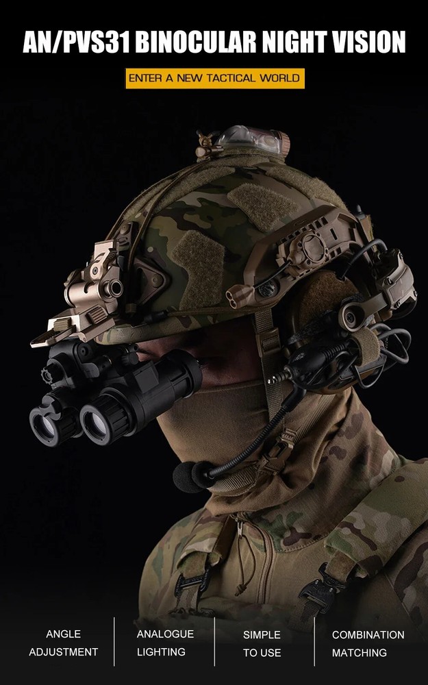 FMA Airsoft Binocular Helmet NVG PVS31 Dummy with Light Function Tactical Gear