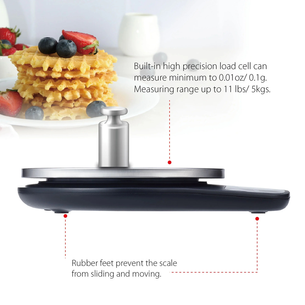 Waterproof Food Scale Digital Kitchen Scale Blue Backlit LCD Tare Function