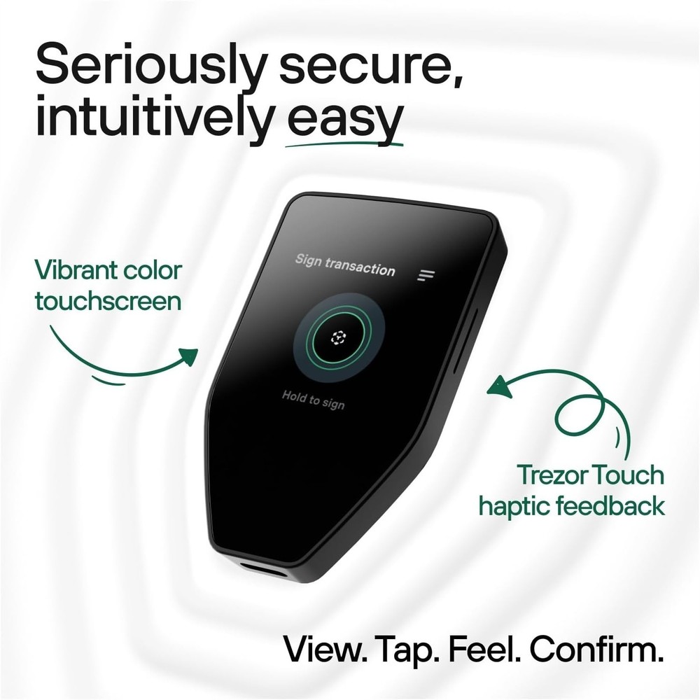 Trezor Safe 5 Crypto Wallet – Touchscreen, Haptic, Secure, Multi‑Coin - Black