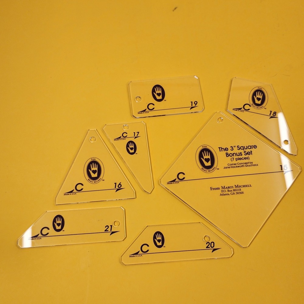 Marti Michell Perfect Patchwork Templates Set C 7 Pieces #8253 Quilting Seaming