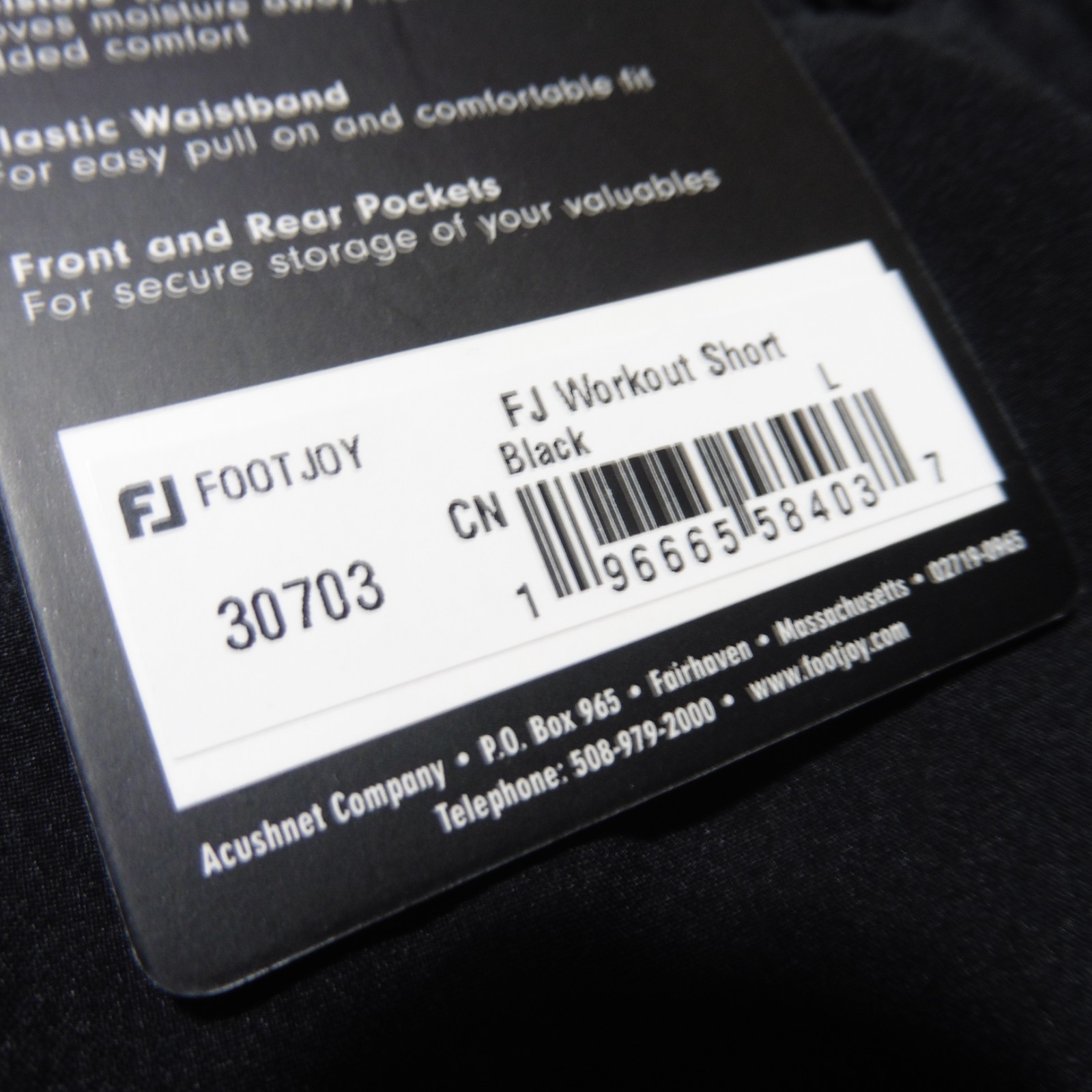 FOOTJOY Mens M L XL 2XL SHORTS BLACK GOLF WORKOUT TRAINING 8" POLYESTER SPANDEX