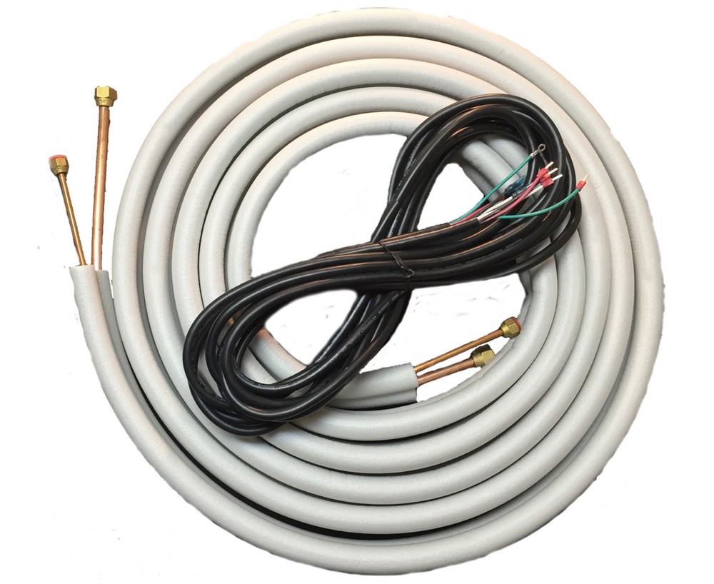Mini Split 1/4 & 5/8 Insulated Copper, 14/4 Electrical Wire Set - 25ft