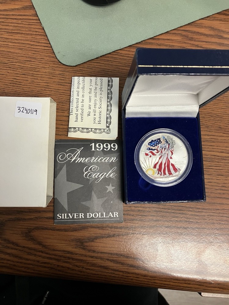 COLORIZED 1999 AMERICAN SILVER EAGLE 3240119