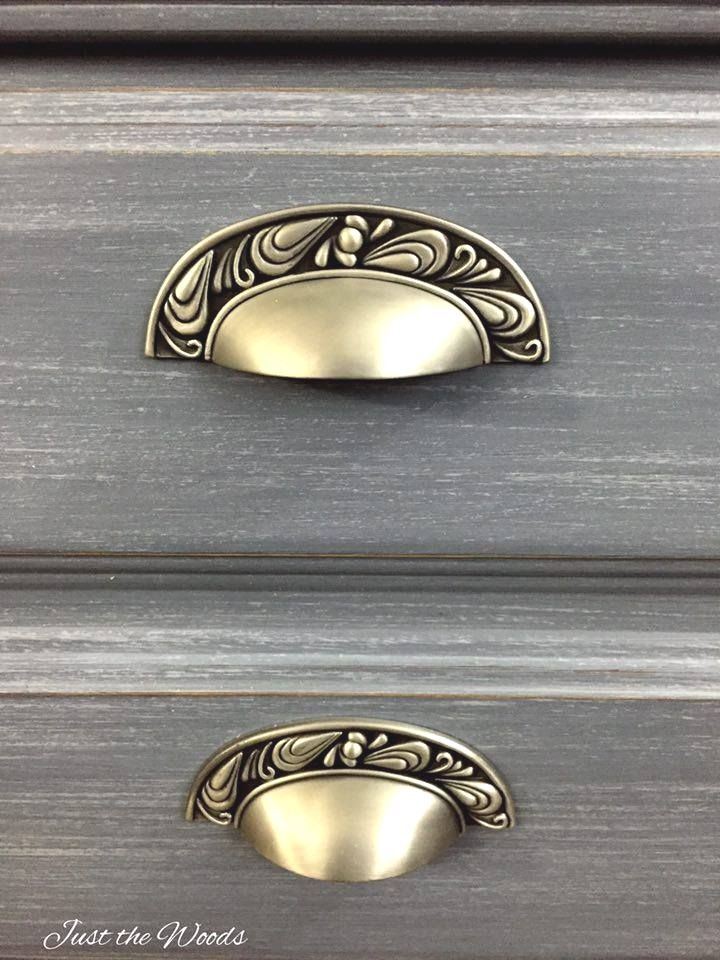 3" Paisley Cup Pull Brushed Satin Pewter