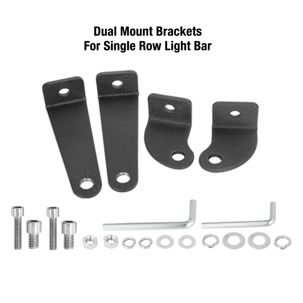2PCS Universal Hi/Lo Side Adjustable Mount Brackets For Curved LED Light Bar