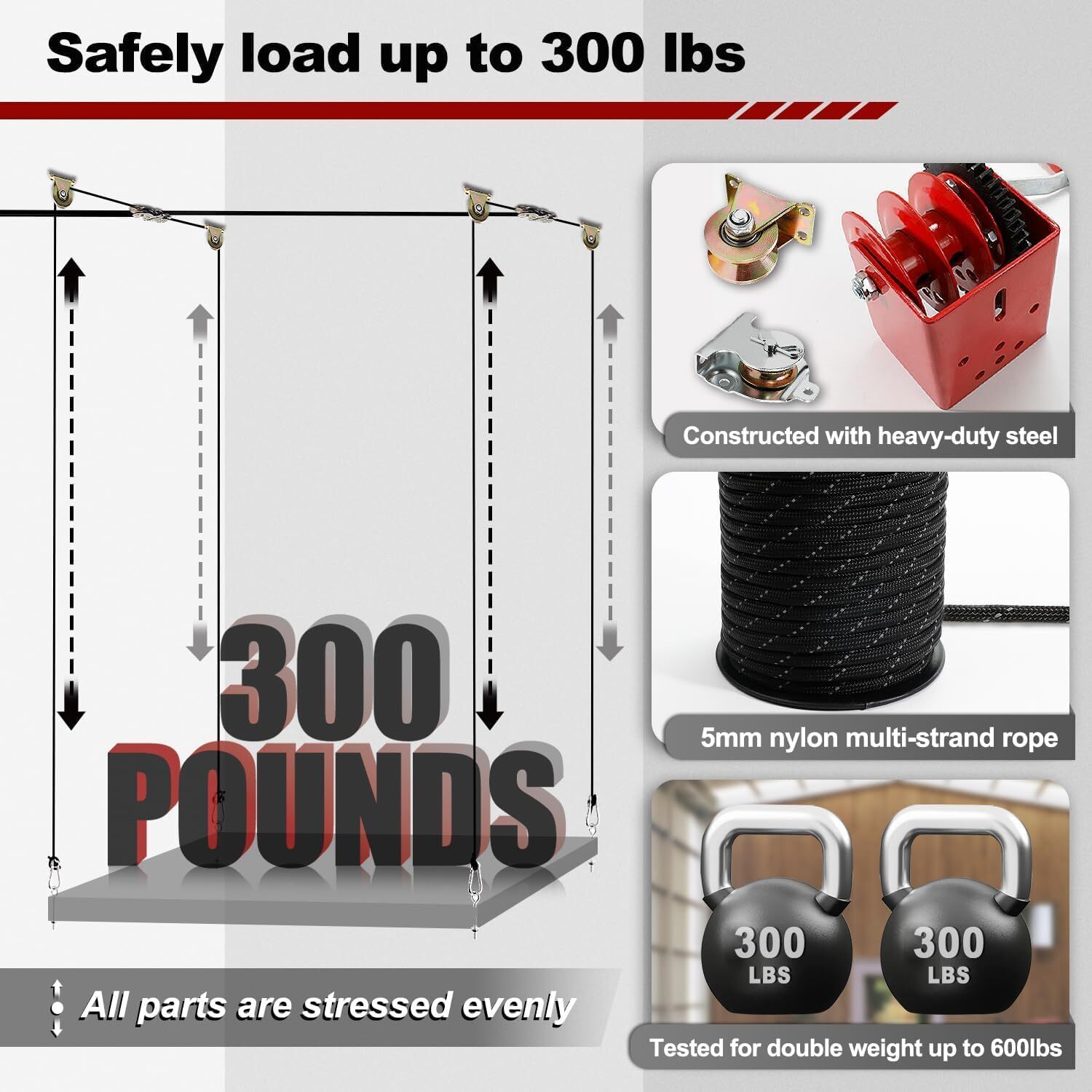 Overhead Garage Storage Lift-Heavy Duty Ceiling Mounted Garage Storage System