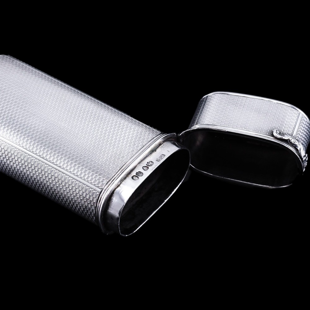 Antique Georgian Solid Silver Cigar/Cheroot Case Engine Turned - Edward Edwards